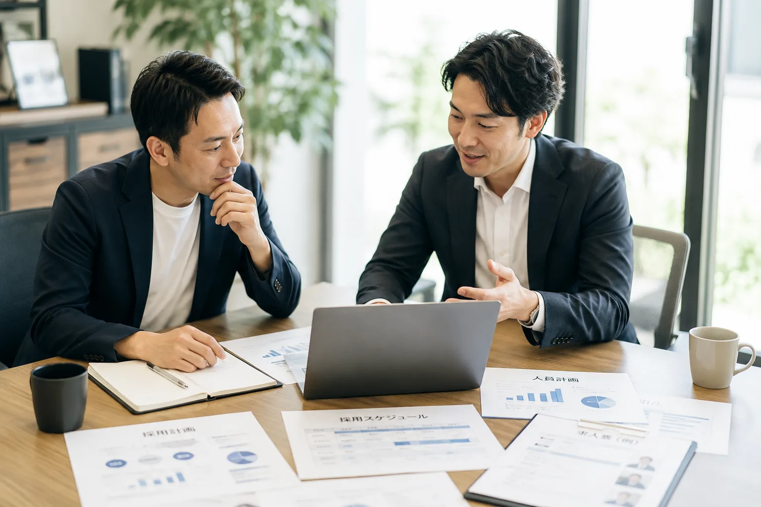 採用戦略を話し合う外部人事支援の様子