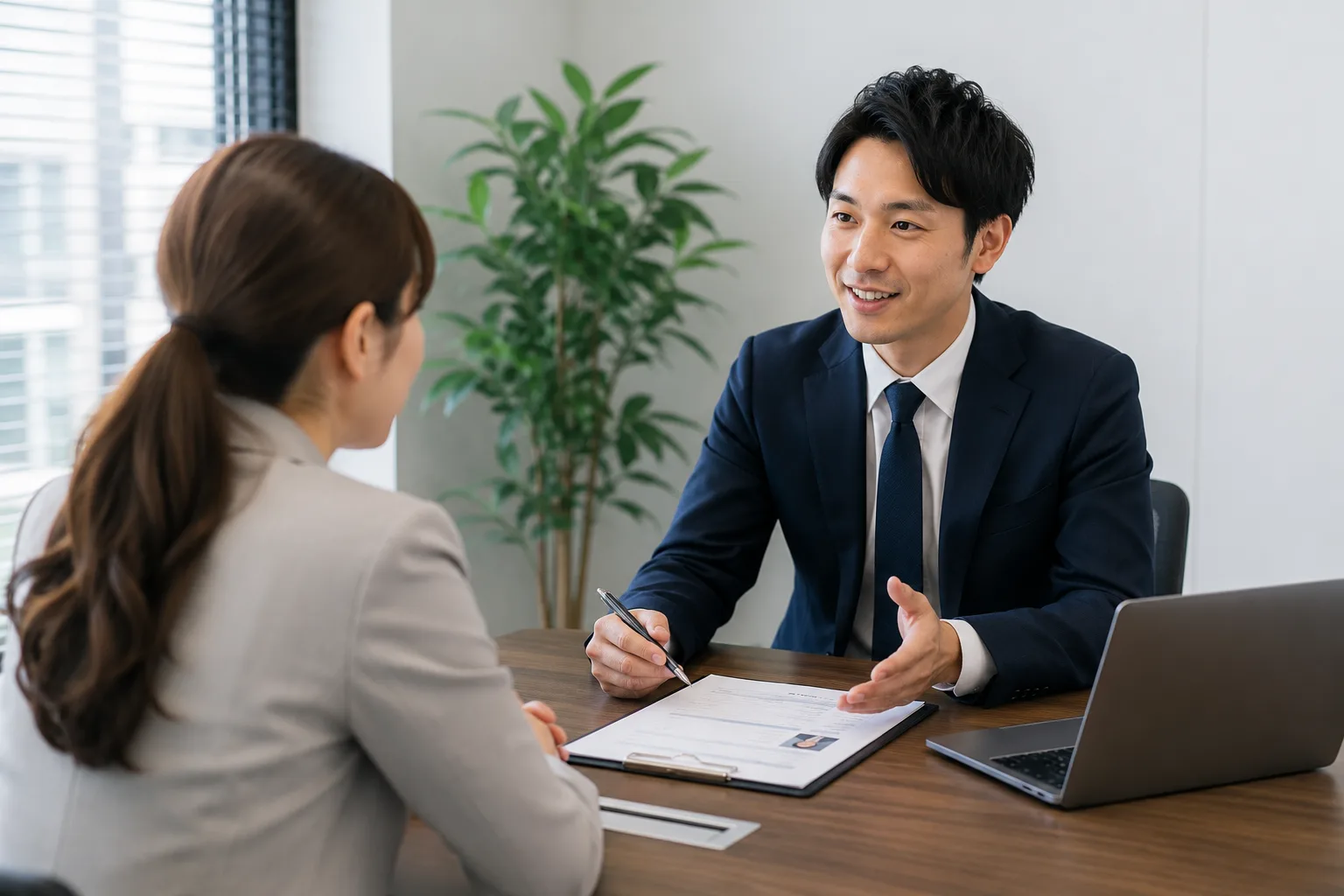 求職者とのキャリア面談の様子